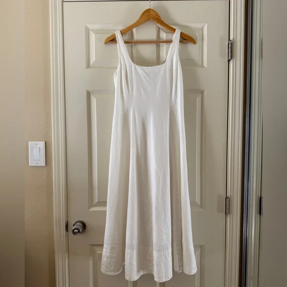 GAP | Dresses | Gap Linenblend Midi Dress In New Off White Size S Petite |  Poshmark